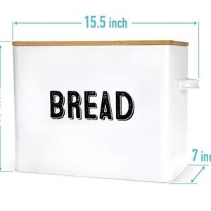 White Bread Box with Bamboo Lid